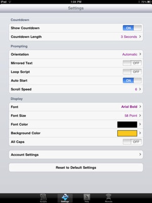 Screenshot ProPrompter on iPad