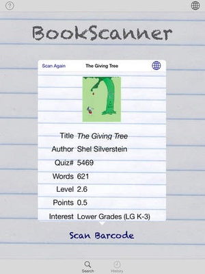 Screenshot BookScanner App on iPad