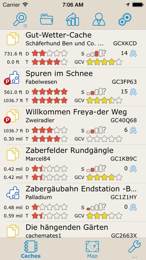 Screenshot Looking4Cache Pro on iPhone
