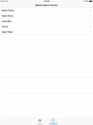 Screenshot MelbournePT on iPad
