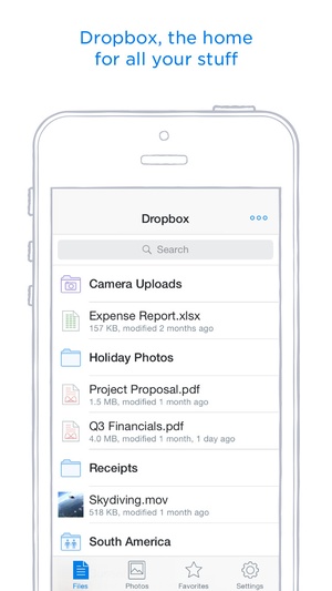 Screenshot Dropbox on iPhone