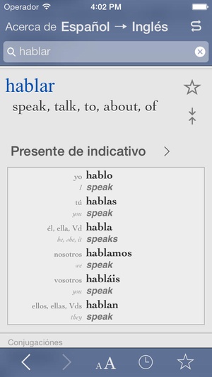 Screenshot Collins Spanish on iPhone