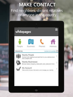 Screenshot Whitepages on iPad