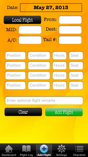Screenshot Army Flight Log on iPhone