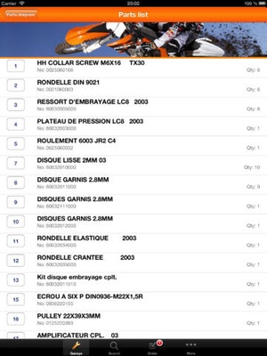 Screenshot KTM Assistant on iPad