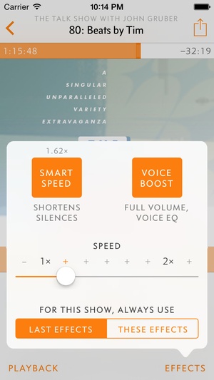 Screenshot Overcast: Podcast Player on iPhone