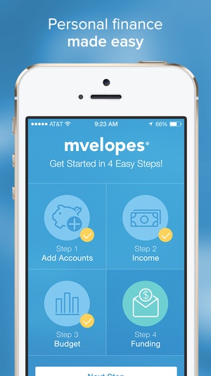 Screenshot Mvelopes on iPhone