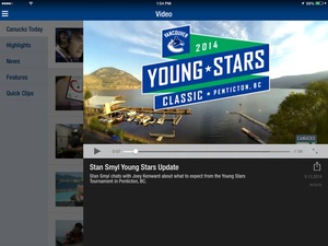 Screenshot Canucks on iPad