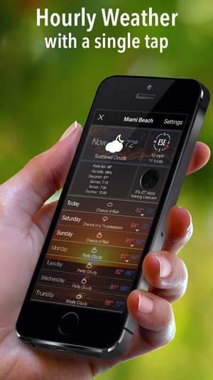 Screenshot 10 Day Weather: Extended detailed hourly forecast with animated live background on iPhone