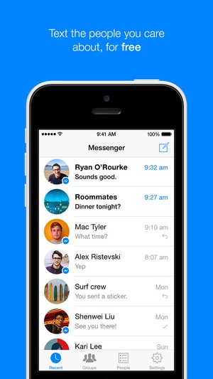 Screenshot Facebook Messenger on iPhone