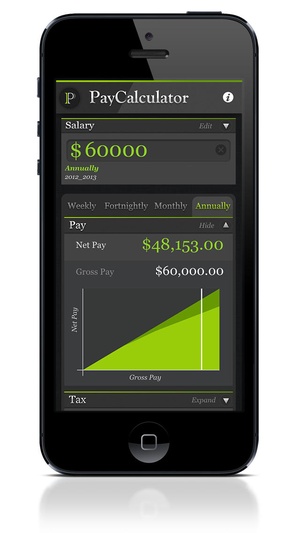 Screenshot PayCalculator on iPhone