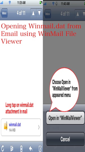 Screenshot Winmail Viewer for iPhone 6, iPhone 6 Plus, iPad Air & iPad Mini on iPhone