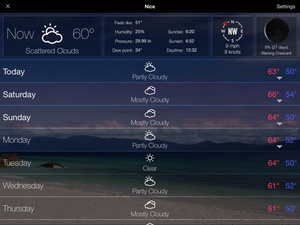 Screenshot 10 Day Weather: Extended detailed hourly forecast with animated live background on iPad
