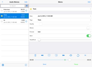 Screenshot Audio Memos Pro on iPad