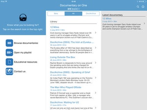 Screenshot RTÉ Radio Documentary on One on iPad