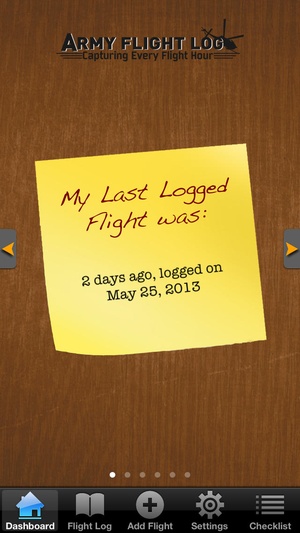 Screenshot Army Flight Log on iPhone