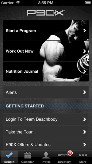Screenshot P90X on iPhone