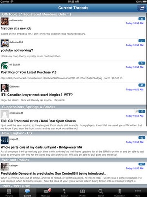 Screenshot Bimmerforums.com on iPad