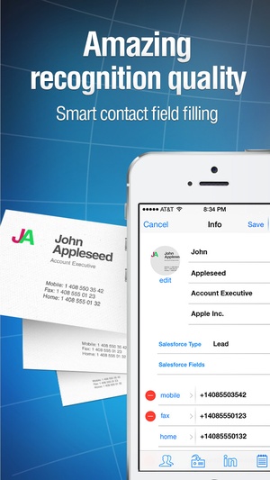 Screenshot Business Card Reader Pro on iPhone