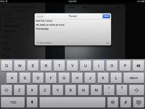 Screenshot Verses notebook + rhyming dictionary on iPad