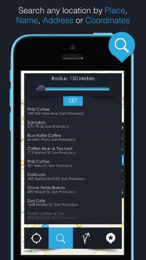 Screenshot Earth Maps: GPS, Directions, Places, Street View, Latitude & Longitude Coordinates on iPhone