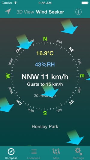 Screenshot Wind Seeker: 3D Augmented Reality Wind Visualizer on iPhone