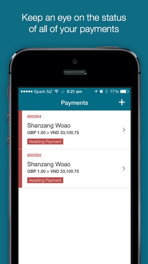 Screenshot OrbitRemit on iPhone