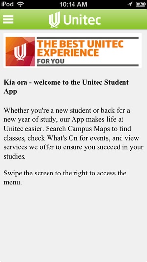 Screenshot Unitec Students App on iPhone