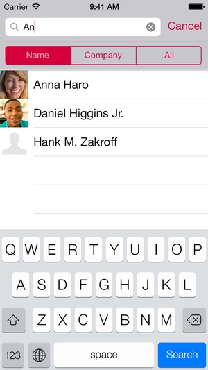 Screenshot Visual Contacts on iPhone