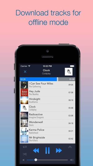 Screenshot CloudBeats on iPhone