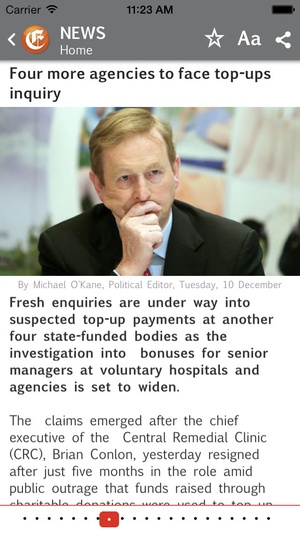 Screenshot Irish Examiner on iPhone