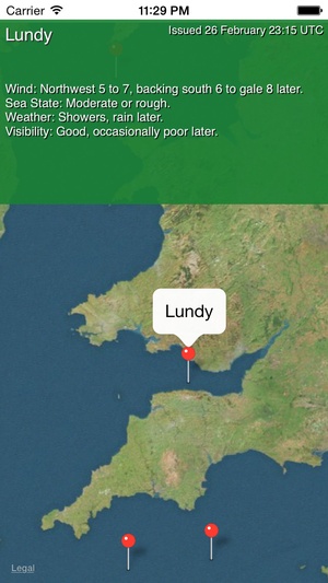 Screenshot Ship Forecast on iPhone