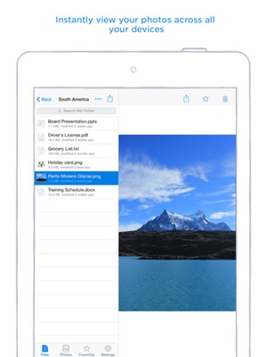 Screenshot Dropbox on iPad