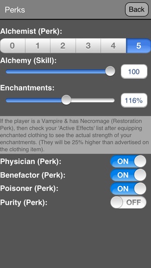Screenshot Alchemy in Skyrim ® on iPhone