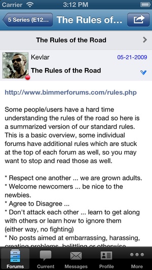 Screenshot Bimmerforums.com on iPhone