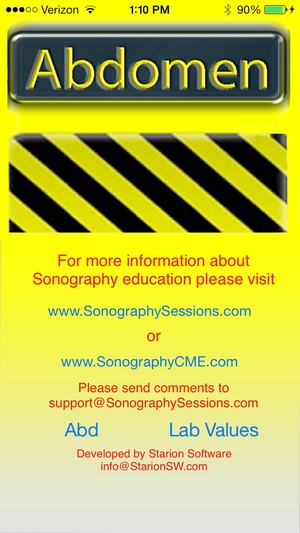 Screenshot Sonograpy Cheat Sheet: Abdominal on iPhone
