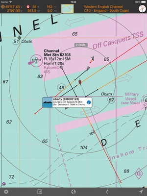 Screenshot Marine Imray Charts on iPad