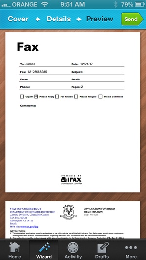 Screenshot iFax on iPhone