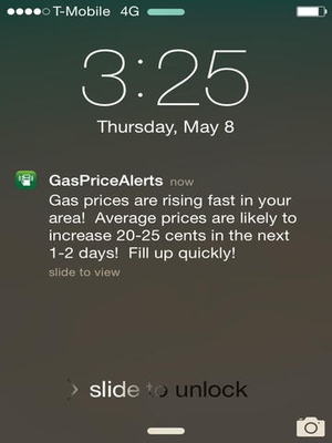 Screenshot Gas Price Alerts on iPad