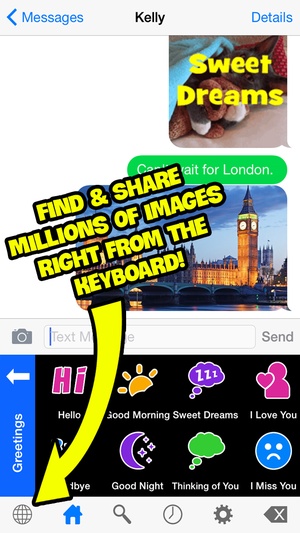 Screenshot CLIPish Keyboard on iPhone
