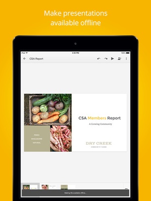 Screenshot Google Slides on iPad