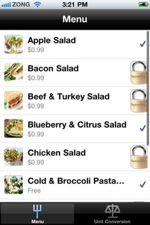 Screenshot Appetizing Salads on iPhone