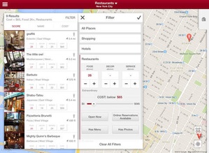 Screenshot Zagat on iPad