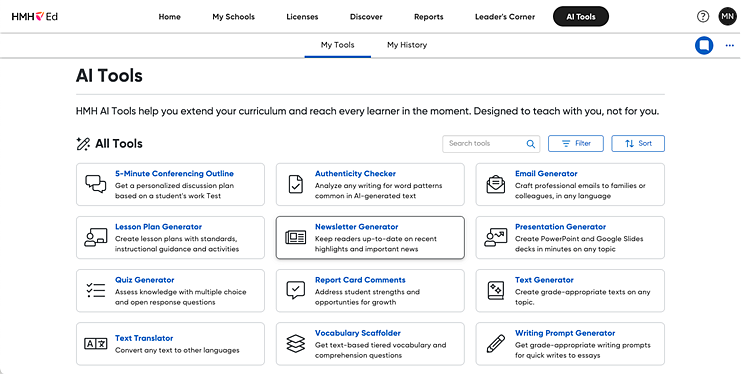 AI Tools page