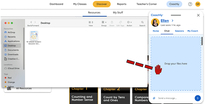 Files being dragged and dropped into chat window