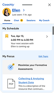 Coachly Home page with Focus selected