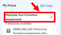 Resources title and arrow link