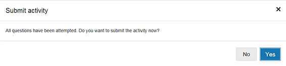 Submit activity page