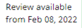 Review available from a date in the future