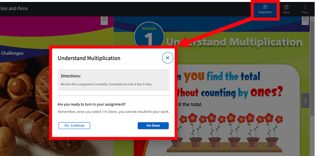 Assignment details dialog box